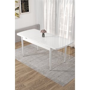 Kor Serisi Mdf 70x114 Açılabilir Mutfak Masası Takımı Beyaz Masa 2 Zebra Desen 2 Siyah Sandalye