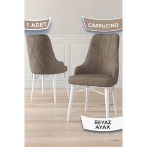 Neta Serisi, 1.sınıf Babyface Kumaş Cappucino Sandalye, Beyaz Gürgen Ayak