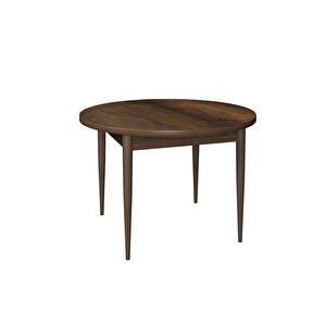 Tor Serisi Mdf Yuvarlak 90x90 Barok Ahşap Desenli Sabit Masa Takımı Ve 4 Cappucino Sandalye