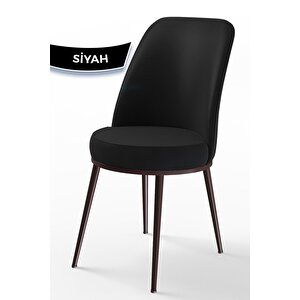 Nil Serisi 70x110 Mdf Sabit Barok Ahşap Desen Masa Takımı Ve 4 Siyah Sandalye