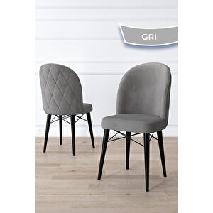 Rut Serisi Açılabilir Mdf 80x132 Siyah Mermer Desen Yemek Odası Takımı Ve 6 Gri Sandalye