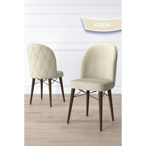 Rut Serisi Açılabilir Mdf 80x132 Barok Ahşap Desen Yemek Odası Takımı 4 Krem Sandalye 1 Bench