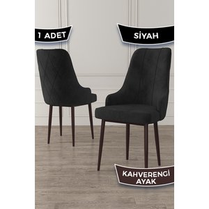 Trex Serisi 1.sınıf Babyface Kumaş Sandalye Kahve Metal Ayak 1 Adet Siyah Sandalye