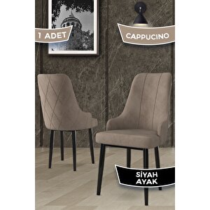 Trex Serisi 1.sınıf Babyface Kumaş 1 Adet Cappucino Sandalye Siyah Metal Ayak