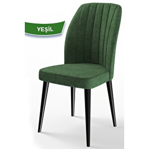 Etra Serisi, Gürgen Ayaklı 1.sınıf Yemek Odası Sandalye,yeşil Sandalye Siyah Gürgen Ayaklı