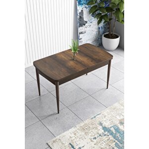 Han Serisi 70x114, Açılabilir Mdf Mutfak Masa Takımı, Barok Ahşap Desen Masa Ve 4 Krem Sandalye
