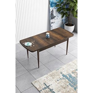 Han Serisi 70x114, Açılabilir Mdf Mutfak Masa Takımı, Barok Ahşap Desen Masa Ve 4 Krem Sandalye