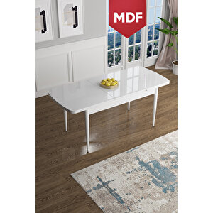 Han Serisi 70x114, Açılabilir Mdf Mutfak Masası, Yemek Masası, Beyaz