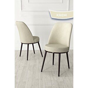 Rax Serisi Açılabilir Mdf 80x132 Barok Ahşap Desen Yemek Odası Takımı 6 Krem Babyface Sandalye