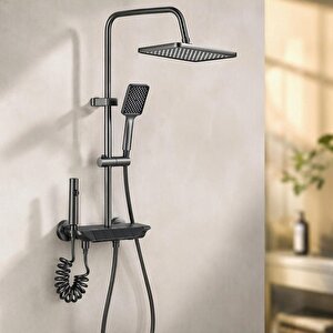 Piano 4 Fonksiyonlu Kendinden Banyo Bataryalı Akıllı Robot Duş Seti Tepe Duş Seti, Antrasit