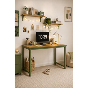 Çam/yeşil Çalışma Masası, 120 Cm, Çocuk Çalışma Masası, Ders Çalışma Masası, Ofis Masası, Bilgisayar Masası, Pc Masası, Yemek Masası, Mutfak Masası, Metal Ayaklı