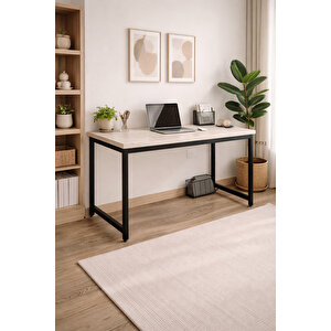 Merkür/siyah 60 X 120 Cm Çalışma Masası, Bilgisayar Masası, Yemek Masası, Metal Ayaklı