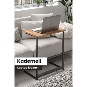 Çam/siyah Yükseklik Ayarlı Laptop Masası, Çalışma Masası, Bilgisayar Masası, Metal Ayaklı