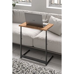 Çam/siyah Yükseklik Ayarlı Laptop Masası, Çalışma Masası, Bilgisayar Masası, Metal Ayaklı