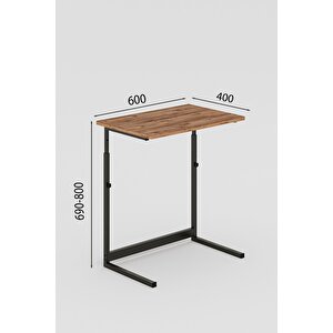 Çam/siyah Yükseklik Ayarlı Laptop Masası, Çalışma Masası, Bilgisayar Masası, Metal Ayaklı