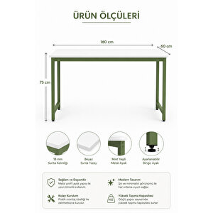 Beyaz Çalışma Masası, Yeşil Çalışma Masası, 160 Cm Çalışma Masası, Çocuk Çalışma Masası, Calisma Masasi, Ders Çalışma Masası, Ofis Masası, Bilgisayar Masası, Pc Masası, Yemek Masası, Metal Ayaklı