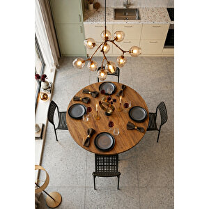 Çam 4 Kişilik Mutfak Masası Takımı Yuvarlak Masa Yemek Masası Mutfak Masa Sandalye Takımı 4 Sandalye 1 Masa