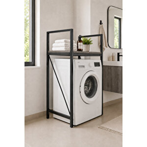 Lifos Beyaz Raflı Çamaşır Makinesi Dolabı Kurutma Makinesi Dolabı Metal Banyo Dolabı