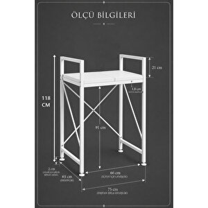 Lifos Beyaz Raflı Çamaşır Makinesi Dolabı Kurutma Makinesi Dolabı Metal Banyo Dolabı