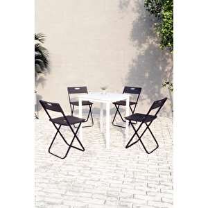 Balkon Bahçe Mutfak 5'li Bistro Set Masa Sandalye Takımı