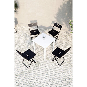 Balkon Bahçe Mutfak 5'li Bistro Set Masa Sandalye Takımı