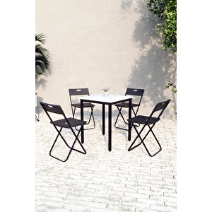 Balkon Bahçe Mutfak 5'li Bistro Set Masa Sandalye Takımı