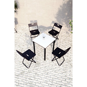 Balkon Bahçe Mutfak 5'li Bistro Set Masa Sandalye Takımı