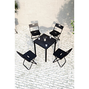 Balkon Bahçe Mutfak 5'li Bistro Set Masa Sandalye Takımı