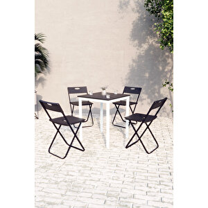 Balkon Bahçe Mutfak 5'li Bistro Set Masa Sandalye Takımı