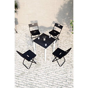 Balkon Bahçe Mutfak 5'li Bistro Set Masa Sandalye Takımı