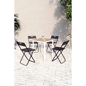 Balkon Bahçe Mutfak 5'li Bistro Set Masa Sandalye Takımı
