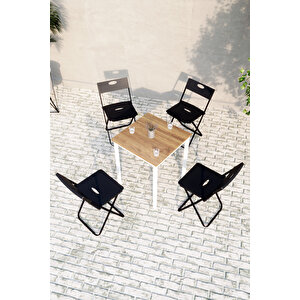 Balkon Bahçe Mutfak 5'li Bistro Set Masa Sandalye Takımı