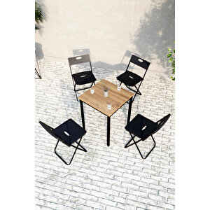 Balkon Bahçe Mutfak 5'li Bistro Set Masa Sandalye Takımı