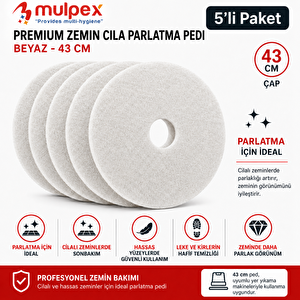 Premium 43 Cm Beyaz Zemin Pedi 5’li – Cila Parlatma Pedi