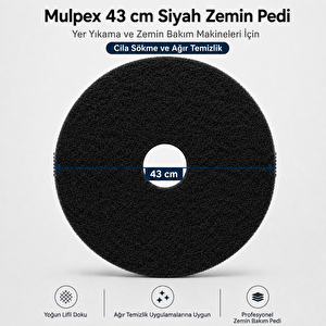 43 Cm Siyah Zemin Pedi – Cila Sökme Ve Ağır Temizlik Pedi