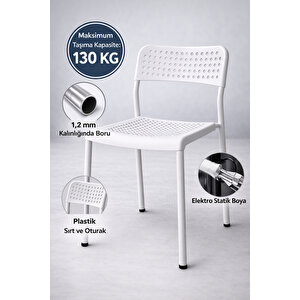 5'li Mutfak Masa Takımı, 4 Sandalye Ve 1 Masa, Yemek Odası, Bahçe Takımı, 4 Kişilik, Metal Ayaklı