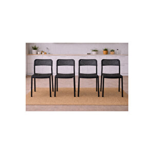 5'li Mutfak Masa Takımı, 4 Sandalye Ve 1 Masa, Yemek Odası, Bahçe Takımı, 4 Kişilik, Metal Ayaklı