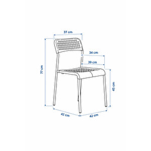 Mira Yeşil/beyaz Sandalye Plastik Gövdeli Metal Ayaklı, Mutfak Sandalyesi, Çalışma, Bahçe, Yemek Oda