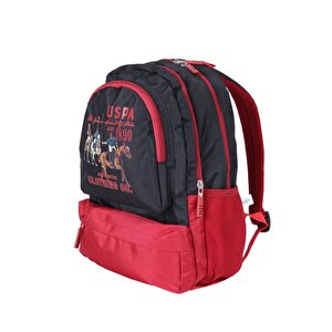 U.s. Polo Assn. Sırt Çantası Siyah Kırmızı 22040