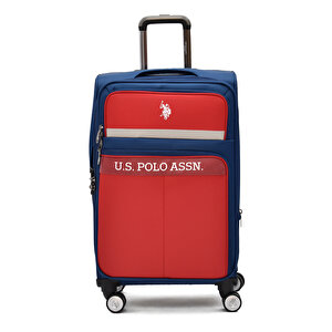 U.s. Polo Assn. Ortaboy Kumaş Valiz Lacivert-bordo 26051