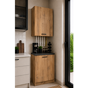 Bien Kombi Dolabı – Kahve Köşesi-çok Amaçlı Dolap -erzak-mutfak-kiler Dolabı - 50 Cm - Atlantikçam
