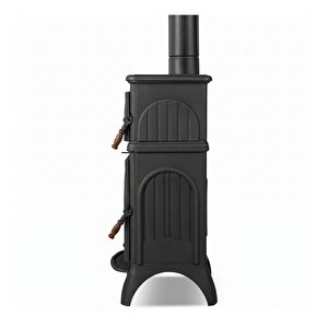 Dorello Termostatlı Fırınlı Tek Camlı Pik Döküm Odun Kömür Sobası - Drl-023
