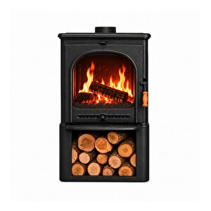 Dorello Odunluklu 3 Camlı Pik Döküm Odun Kömür Sobası - Drl-022st