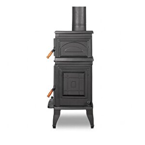 Dorello Odun Kömür Sobası Tam Pik Döküm Kuzineli Fırınlı Yan Kapaklı Soba Drl-044yk