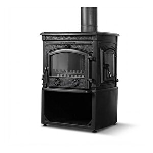 Dorello Odunluklu 3 Camlı Pik Döküm Odun Kömür Sobası - Drl-014st