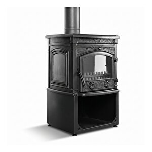 Dorello Odunluklu 3 Camlı Pik Döküm Odun Kömür Sobası - Drl-014st