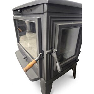 Dorello Odun Kömür Sobası Tam Pik Döküm Yan Kapaklı 3 Camlı Şömine Sobası Drl-042yk