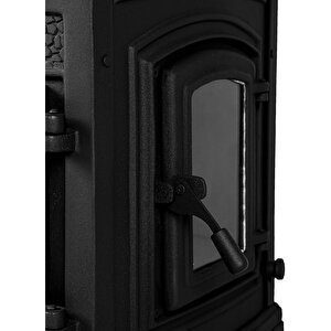 Dorello Fırınlı 3 Camlı Emaye Tepsili Pik Döküm Odun Kömür Sobası - Drl-011yk