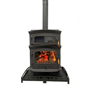 Dorello Termostatlı Fırınlı 3 Camlı Pik Döküm Odun Kömür Sobası - Drl-034