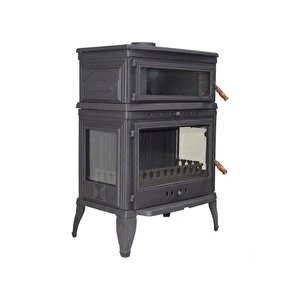 Dorello Odun Kömür Sobası Tam Pik Döküm Çift Yanmalı Fırınlı Kuzine Soba Drl-045